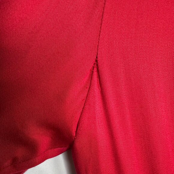 Vintage 80s‎ Liz Claiborne Red Dress Size 2 Petite Button-Front Peplum Dress - Picture 8 of 9